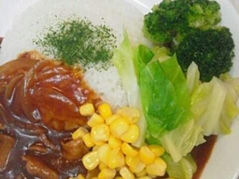 豚肉で…ハヤシライスの温野菜添え